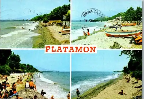 53393 - Griechenland - Platamon , Mehrbildkarte , Strand - gelaufen 1982