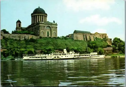 53425 - Ungarn - Esztergom , Gran , Kathedrale , Schiff , Dampfer - gelaufen 1984