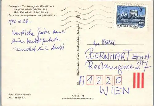 53436 - Ungarn - Esztergom , Kathedrale , Ansicht - gelaufen 1982