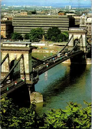 53469 - Ungarn - Budapest , Kettenbrücke - gelaufen 1981