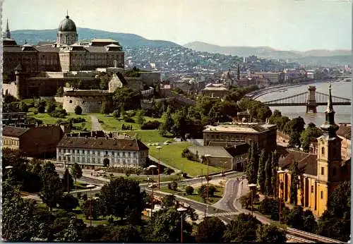 53476 - Ungarn - Budapest , Ansicht mit der Burg - gelaufen 1982