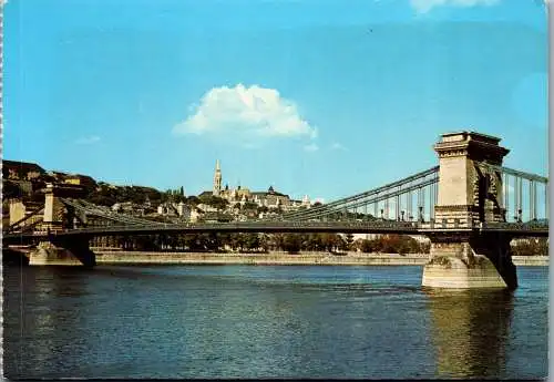 53477 - Ungarn - Budapest , Kettenbrücke - gelaufen 1982