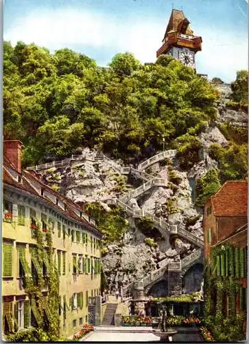 53525 - Steiermark - Graz , Schlossbergsteig , Schlossberg , Steig - gelaufen 1975