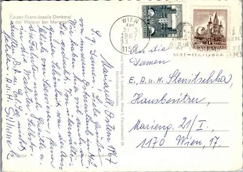 53552 - Steiermark - Mariazell , Kaiser Franz Josef Denkmal in der Walster - gelaufen 1967