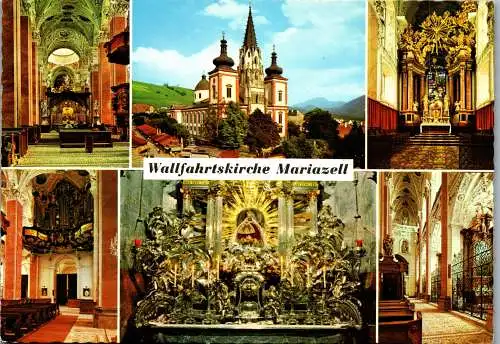 53558 - Steiermark - Mariazell , Basilika , Mehrbildkarte - gelaufen 1971