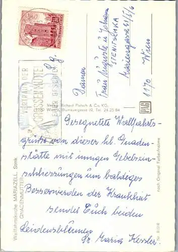 53560 - Steiermark - Mariazell , Wallfahrtskirche , Gnadenmutter - gelaufen 1973