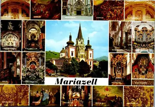 53567 - Steiermark - Mariazell , Wallfahrtskirche , Mehrbildkarte - gelaufen 1977