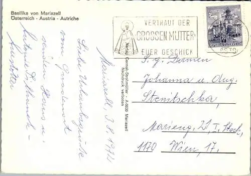 53574 - Steiermark - Mariazell , Basilika bei Nacht - gelaufen 1972