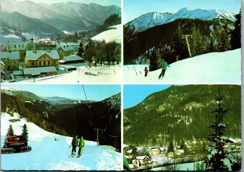 53578 - Steiermark - Mürzsteg , Niederalpl , Mehrbildkarte , Schi , Ski - gelaufen 1977