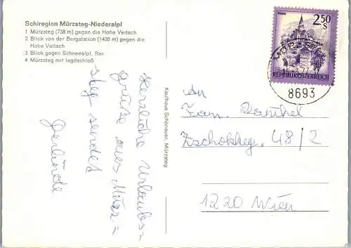 53578 - Steiermark - Mürzsteg , Niederalpl , Mehrbildkarte , Schi , Ski - gelaufen 1977