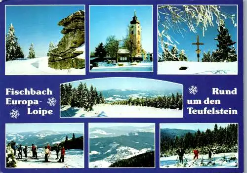 53584 - Steiermark - Fischbach , Europaloipe . Teufelstein , Ski , Mehrbildkarte - gelaufen 1983