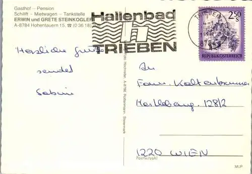 53622 - Steiermark - Hohentauern , Gasthof Steinkogler , Winter , Mehrbildkarte - gelaufen 1978