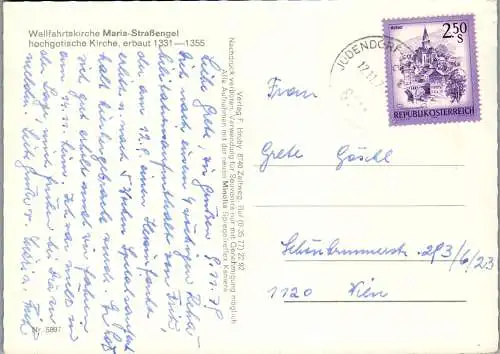 53630 - Steiermark - Judendorf Straßengel , Wallfahrtskirche Maria Straßengel - gelaufen 1979