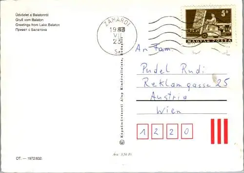 53646 - Ungarn - Balaton , Plattensee , Mehrbildkarte - gelaufen 1983