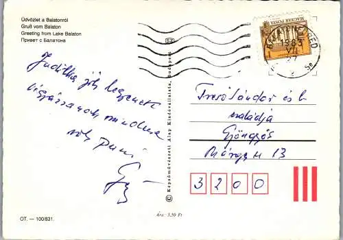 53654 - Ungarn - Balaton , Plattensee , Mehrbildkarte - gelaufen 1983