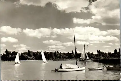 53655 - Ungarn - Balatonlelle , Hafen , Port , Kikötö - gelaufen 1957