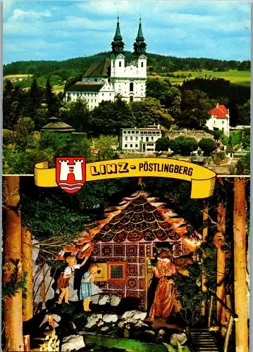 53679 - Oberösterreich - Linz , Pöstlingberg , Wallfahrtsbasilika , Hänsel und Gretel Märchengrottenbahn - gelaufen