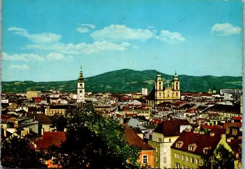 53683 - Oberösterreich - Linz , Panorama mit Blick auf das Mühlviertel - gelaufen