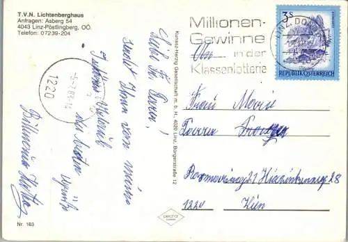 53685 - Oberösterreich - Linz Pöstlingberg , Lichtenberghaus , T.V.N. - gelaufen 1983