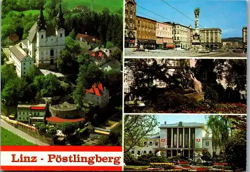 53686 - Oberösterreich - Linz Pöstlingberg , Hauptplatz , Adalbert Stifter Denkmal , Hauptbahnhof - gelaufen 1983