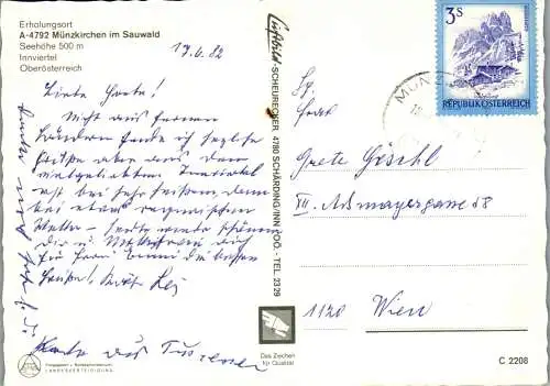 53702 - Oberösterreich - Münzkirchen , Sauwald , Mehrbildkarte - gelaufen 1982