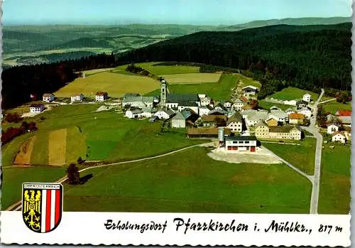 53721 - Oberösterreich - Pfarrkirchen , im Mühlkreis , Blick zum Pfarrwald , Panorama - gelaufen 1973