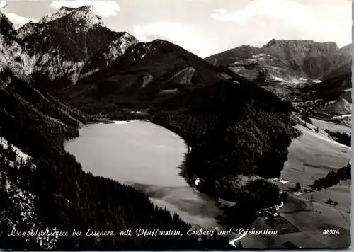 53733 - Steiermark - Eisenerz , Leopoldsteinersee mit Pfaffenstein , Erzberg , Reichenstein - gelaufen 1963