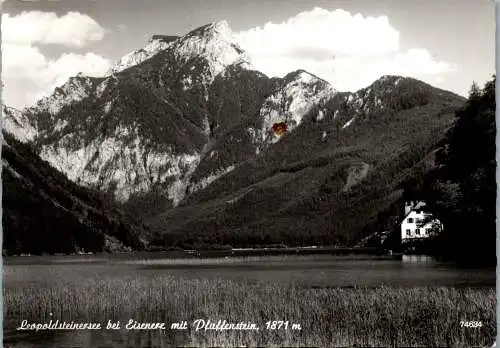 53734 - Steiermark - Eisenerz , Leopoldsteinersee mit Pfaffenstein - gelaufen 1963