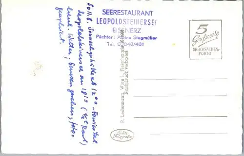 53735 - Steiermark - Eisenerz , Leopoldsteinersee mit Pfaffenstein - gelaufen 1963