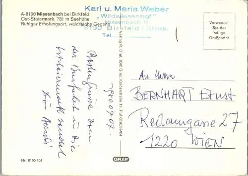 53750 - Steiermark - Miesenbach , bei Birkfeld , Mehrbildkarte - gelaufen 1980