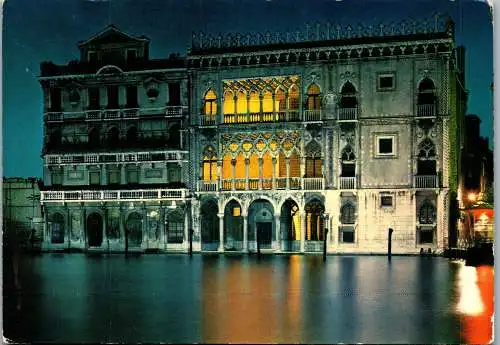 53798 - Italien - Venedig , di notte , Ca' d'Oro - gelaufen 1975