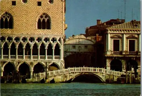 53837 - Italien - Venedig , Ponte della Paglia e Ponte dei Sospiri - gelaufen 1985