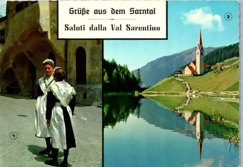 53873 - Italien - Val Sarentino , Sarntal , Mehrbildkarte , Tracht - gelaufen 1972