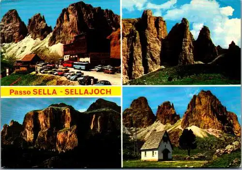 53887 - Italien - Passo Sella , Sellajoch , Mehrbildkarte - gelaufen 1983