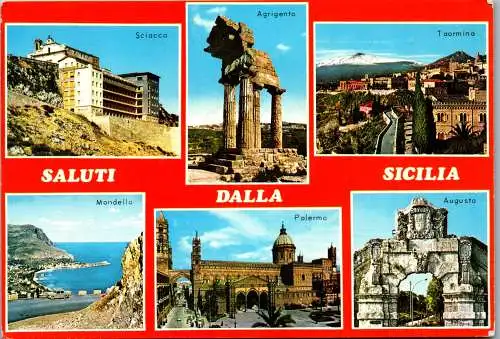 53902 - Italien - Sicilia , Sizilien , Sciacca , Mondello , Palermo , Augusta , Taormina - gelaufen 1981