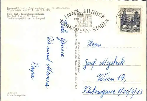 53944 - Tirol - Innsbruck , Berg Isel Schisprungschanze , Schanze , Olympische Winterspiele - gelaufen