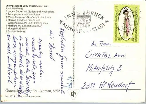 53949 - Tirol - Innsbruck , Mehrbildkarte - gelaufen 1979