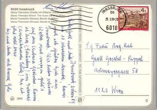 53963 - Tirol - Innsbruck , Maria Theresienstrasse mit Wiltener Stadtmusikkapelle - gelaufen 1989