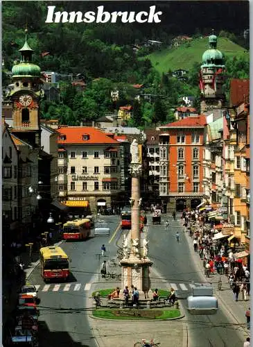 53965 - Tirol - Innsbruck , Maria Theresienstrasse mit Annasäule - nicht gelaufen