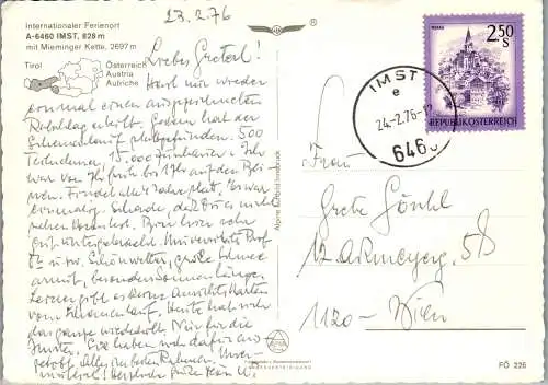 53982 - Tirol - Imst , mit Mieminger Kette - gelaufen 1976