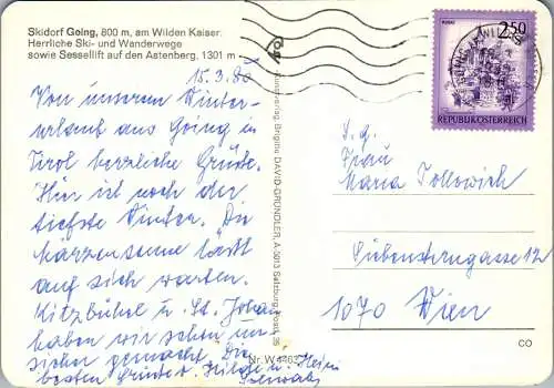 53995 - Tirol - Going , am Wilden Kaiser , Ski , Winter - gelaufen 1980