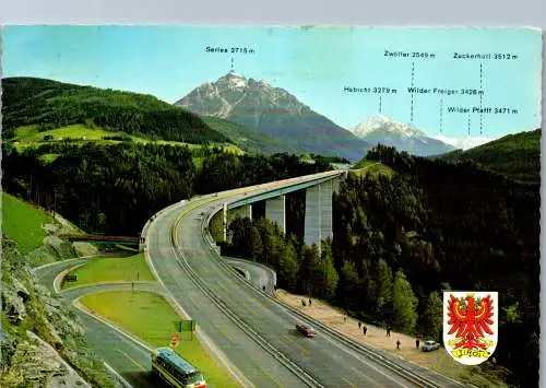 54012 - Tirol - Brenner , Brennerautobahn , Europabrücke - gelaufen 1971