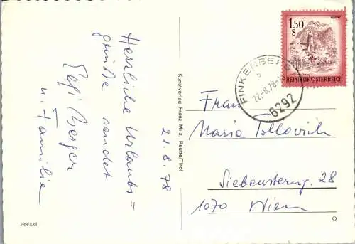 54027 - Tirol - Finkenberg , im Zillertal , Mehrbildkarte - gelaufen 1978