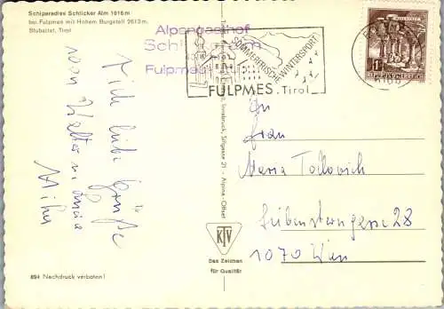 54032 - Tirol - Fulpmes , Schlicker Alm , mit Hohem Burgstall , Stubaital - gelaufen