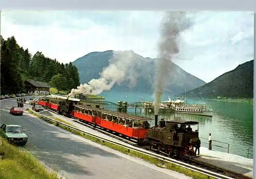 54041 - Tirol - Achensee , Seespitz , Schiffstation , Zug , Zahnradbahn , BMW - gelaufen 1982