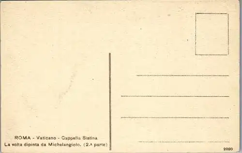 54084 - Italien - Vatikan , Vatican , Cappella Sistina , La volta dipinta da Michelangelo , Michelangiolo - n. gelaufen