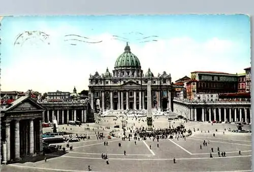 54095 - Italien - Vatikan , Vatican , Piazza S. Pietro , La Basilica - gelaufen 1957