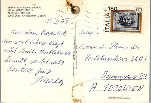 54136 - Italien - S. Candido , Innichen , Skizentrum Hochpustertal , Helm , Val Pusteria , Monte Elmo - gelaufen 1979