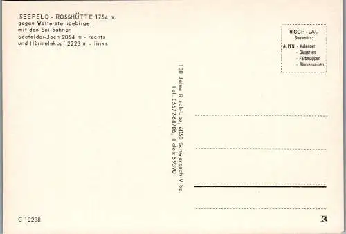 54160 - Tirol - Seefeld , Rosshütte gegen Wettersteingebirge , Seilbahn , Seefelder Joch , Härmelekopf - n. gelaufen