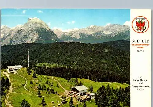 54162 - Tirol - Seefeld , Gschwandtkopfhütte mit Hohe Munde und Zugspitzmassiv - nicht gelaufen